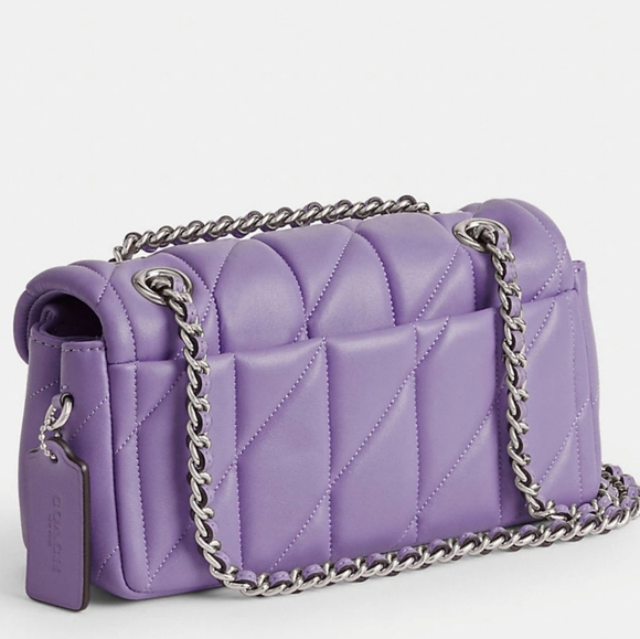 New! Tabby Shoulder Bag 20 with Quilting in Silver/Vivid Purple - Picture 4 of 8